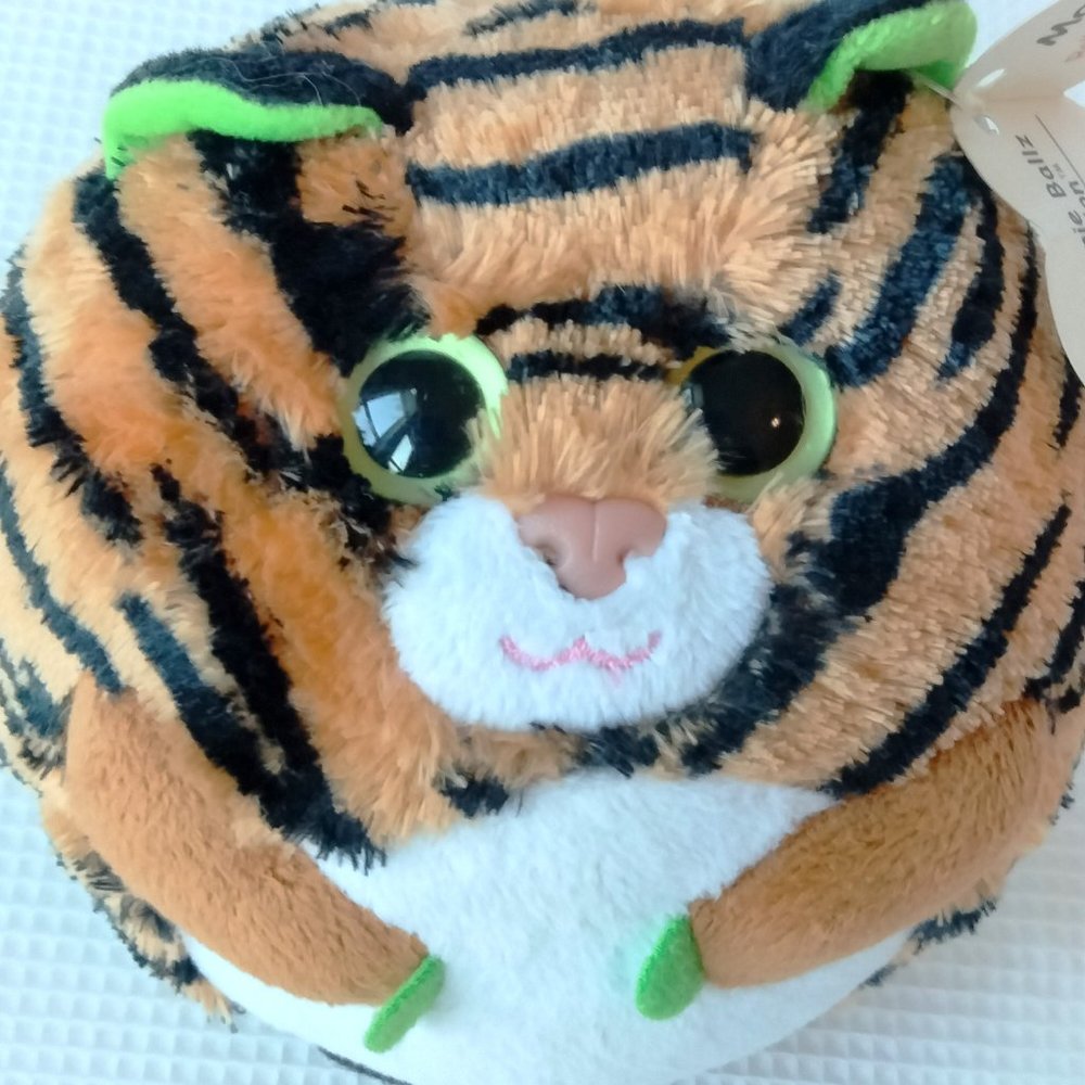 Ty Beanie Ballz Collection MONACO Tiger Kitty NEW with Tags